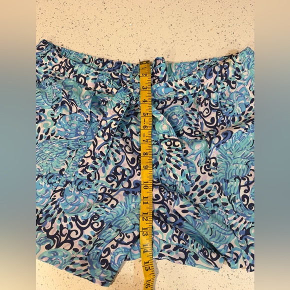 Lilly Pulitzer Mylee Tie Front Light Aqua Spritz Shorts Size 14 - Picture 8 of 8
